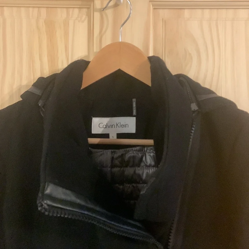 Women’s Calvin Klein black hooded pea coat - Picture 2 of 7